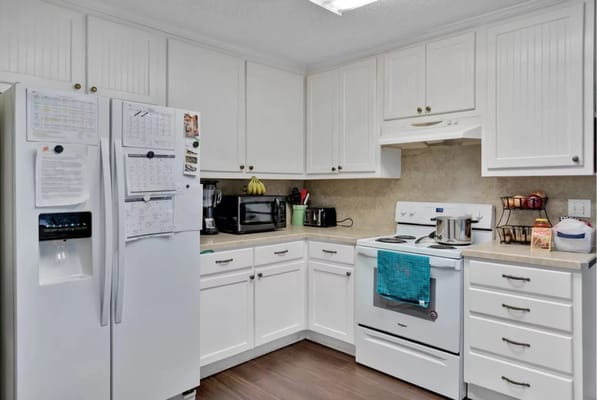 Well-equipped kitchen in a senior living facility