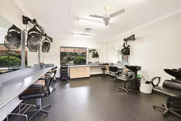 A bright and modern salon area in the facility