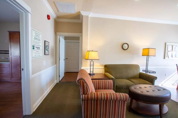 Cozy common area in a senior living facility