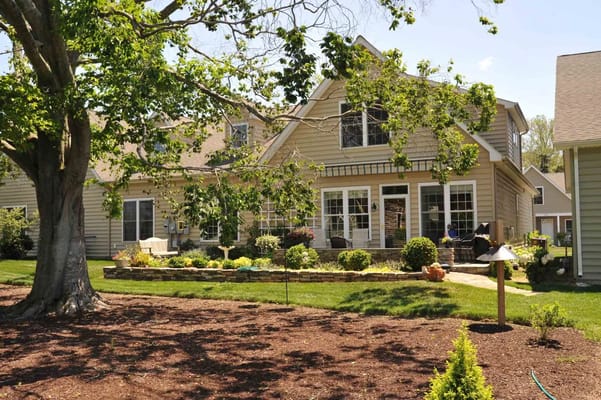 Building exterior with garden and walkway