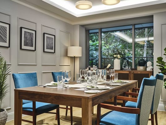 Elegant dining room set for a meal