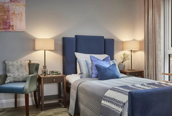 Stylish interior of a private resident room