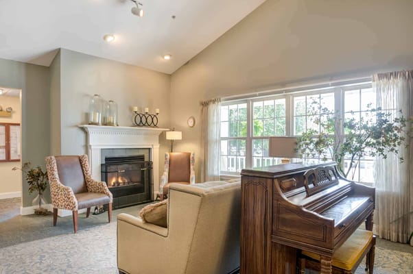 Cozy common area in a senior living facility