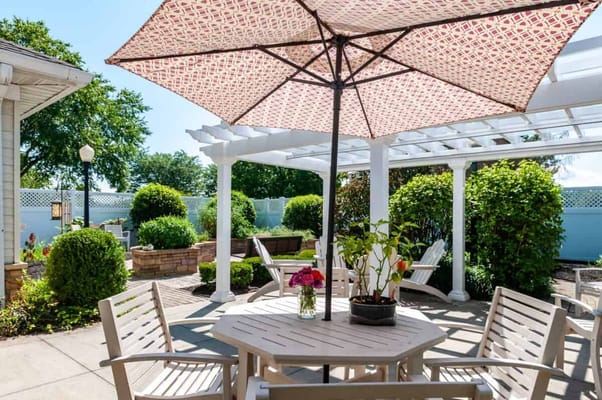 Beautiful outdoor space with seating and plants