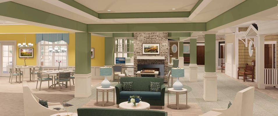 Bright and inviting common area with comfortable seating