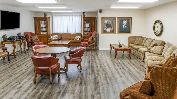 Common area with sofas and a coffee table