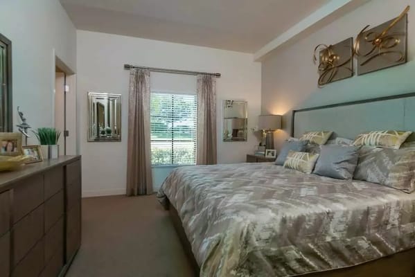 Cozy bedroom interior with elegant decor