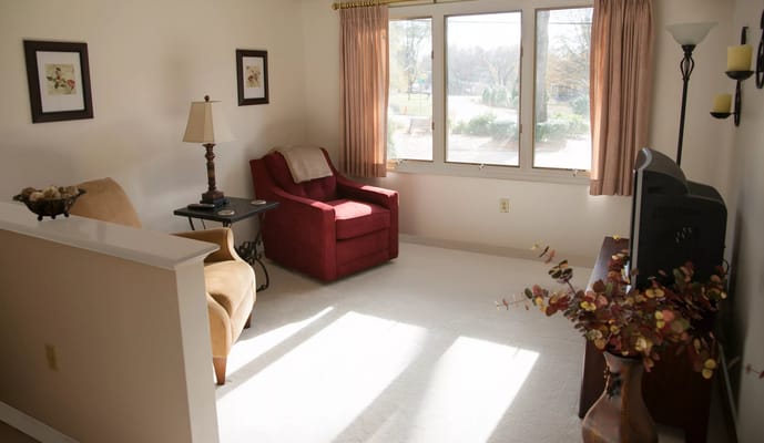 Cozy common area with a sunny view