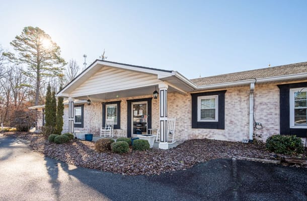 Exterior view of Meadow Lakes building entrance