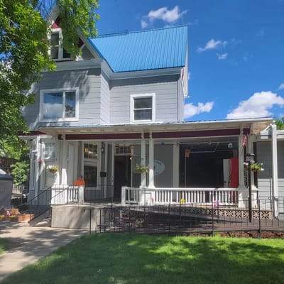 Exterior view of a charming assisted living facility
