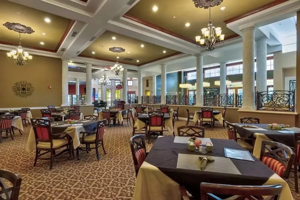 Dining area with tables and elegant décor