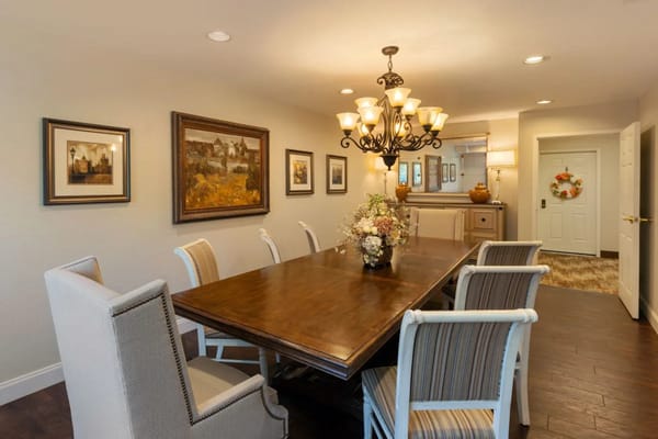 Dining room with elegant decor and dining table