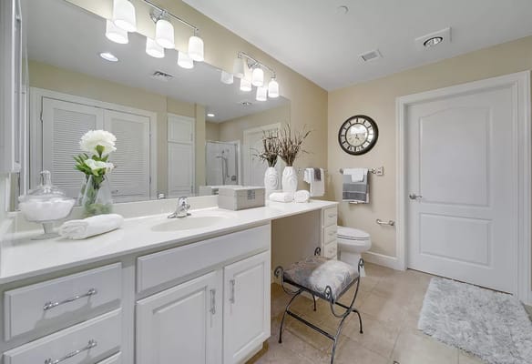 Well-appointed bathroom with modern fixtures and decor