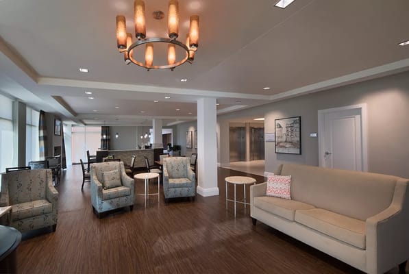 Comfortable common area in a senior living facility