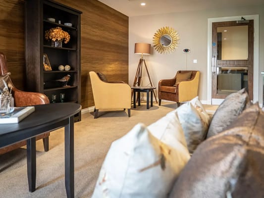 Cozy common area with comfortable seating and decor