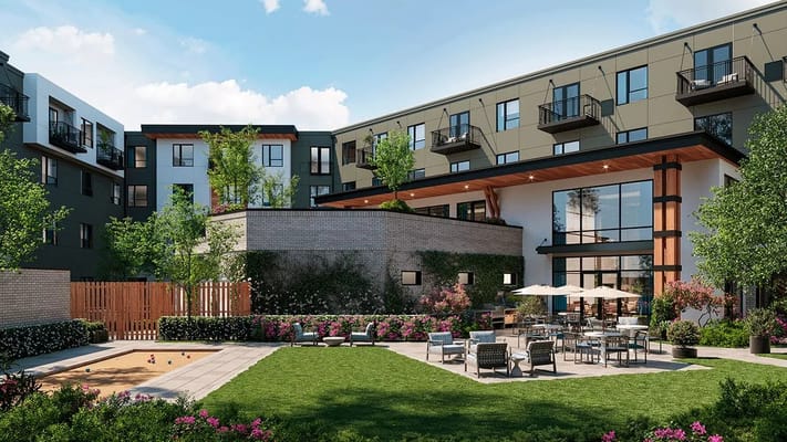 Exterior view of the facility's outdoor space and building