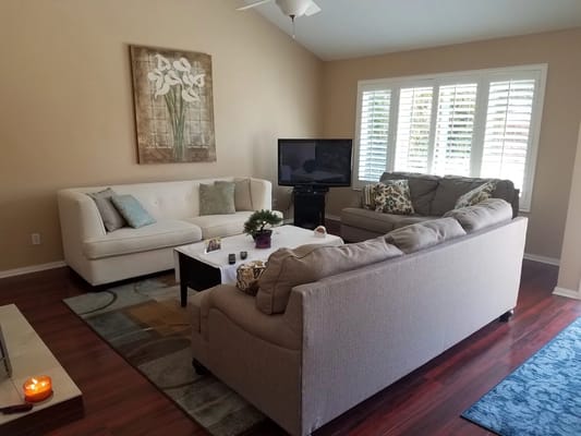 Bright interior living area with comfortable seating