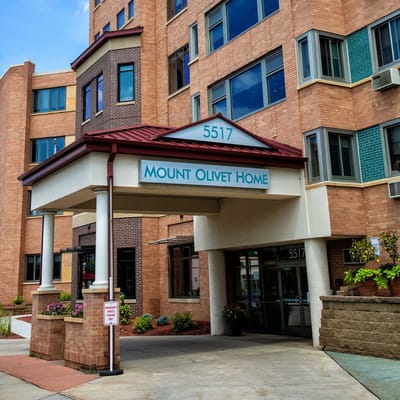 Entrance of Mount Olivet Home with sign