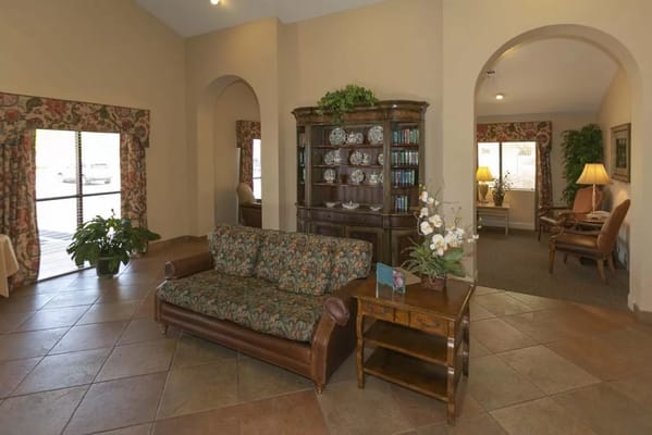 Interior common area with a couch and decor