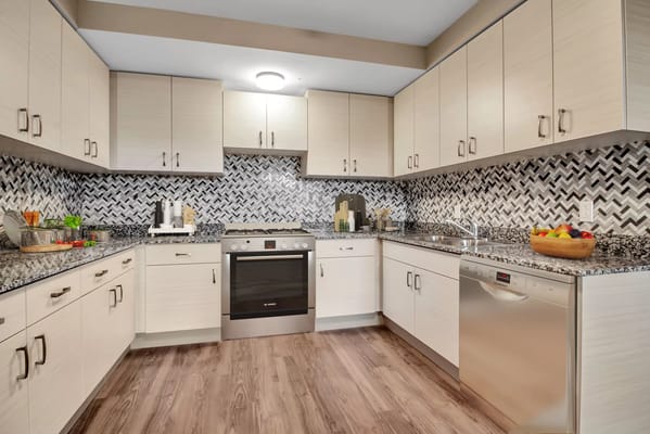 Modern kitchen in a senior living facility