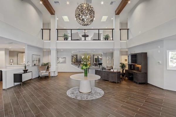 Bright and spacious lobby area with modern decor