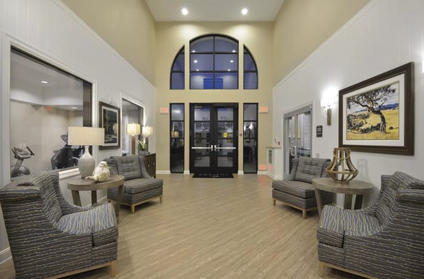 Bright and welcoming lobby area with seating