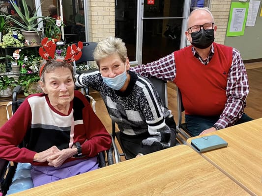 Residents enjoying company in a common area