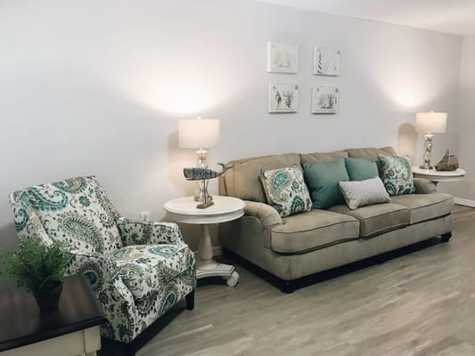 Comfortable seating area in a living room