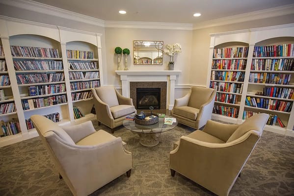 Cozy reading area in a senior living facility