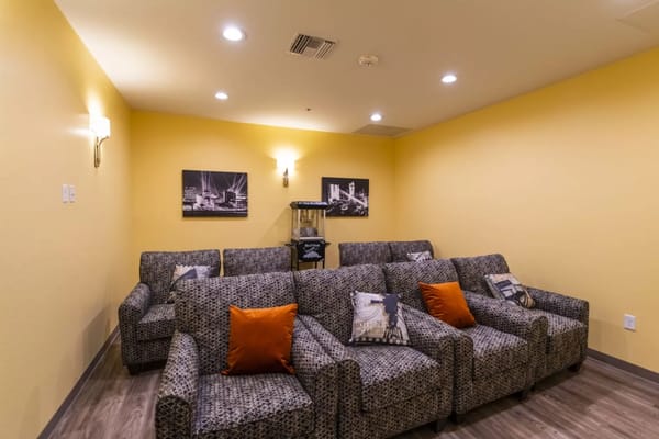 Cozy interior lounge area with comfortable seating