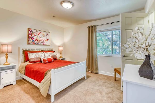 Cozy resident bedroom with decorative accents