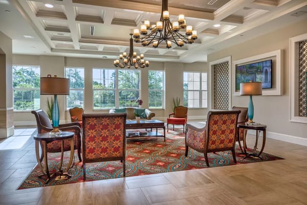 Comfortable common area with seating and natural light