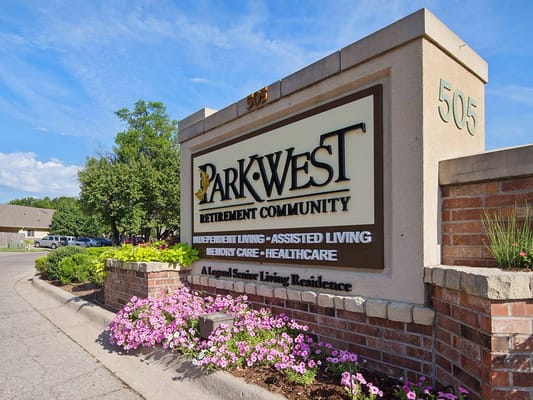 Sign for Park West Plaza Senior Living Residence