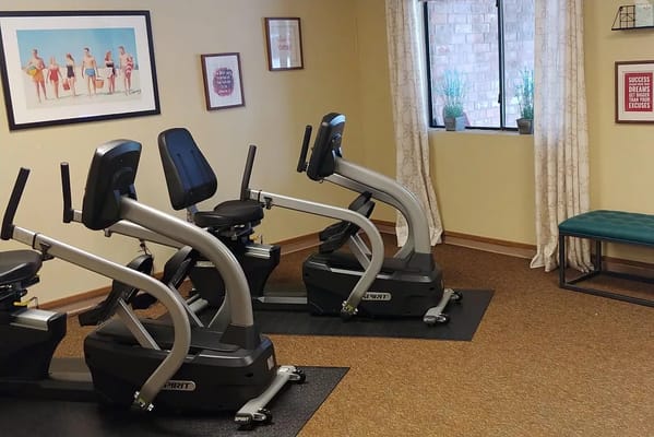 Interior view of fitness equipment in a common area
