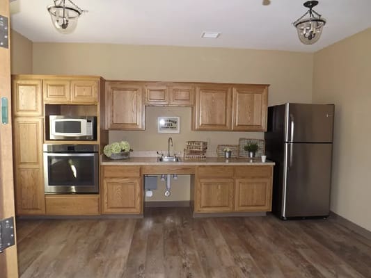 Bright kitchen area in a resident unit