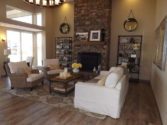 Bright common area with comfortable seating and decor