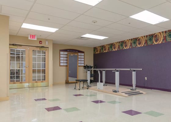 Interior therapy space with equipment