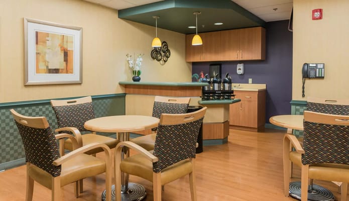 Common area with seating and kitchenette