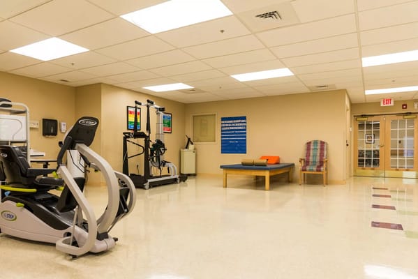 Rehabilitation room with exercise equipment