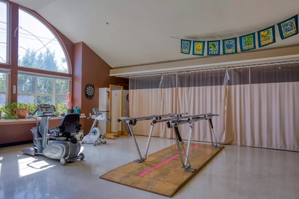 Rehabilitation room with therapy equipment