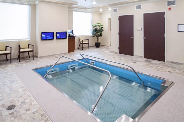Interior view of a hydrotherapy pool area