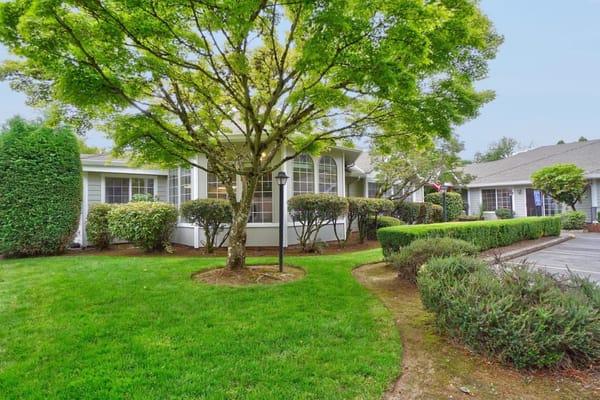 Outdoor view of landscaped area with pathways