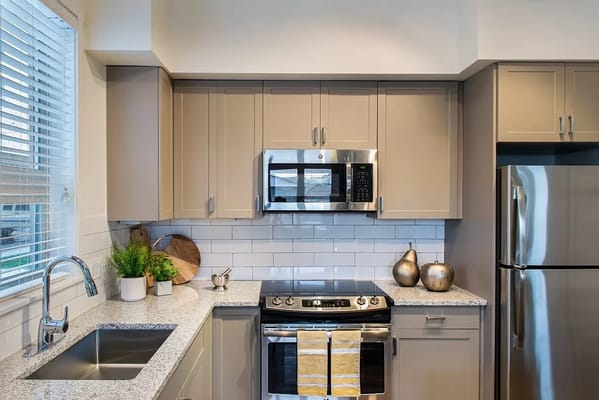 Well-equipped kitchen with stainless steel appliances and granite countertops