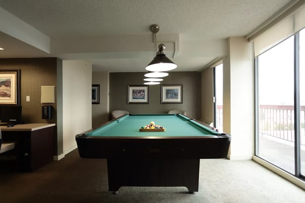 Pool table in a common area of the facility