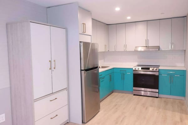 Modern kitchen interior in a senior care facility