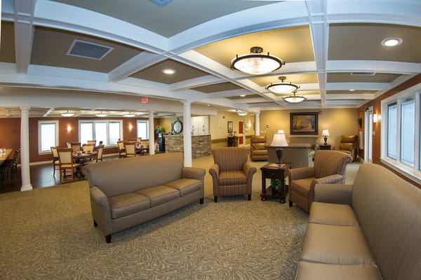 Common area with comfortable seating and dining space