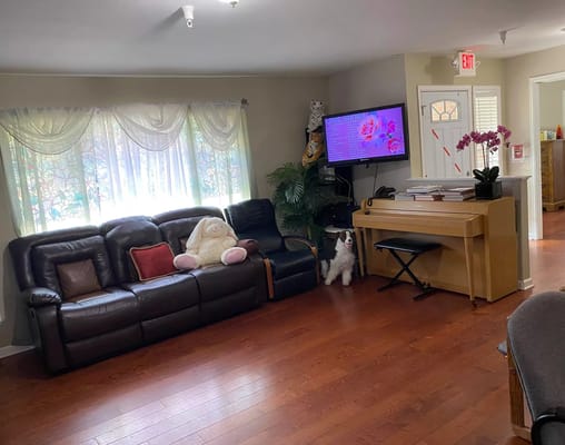 Common area with seating and a piano