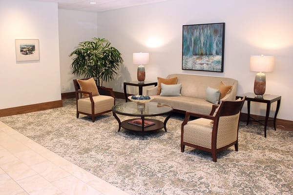 Comfortable interior lounge seating area