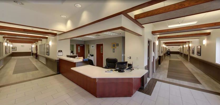 Inside view of the reception area at Sandstone Millcreek.