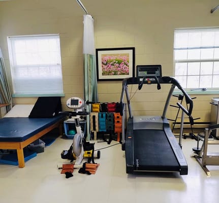 Exercise equipment in a rehabilitation room